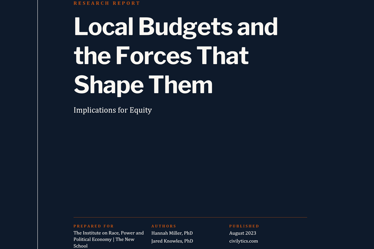 Local Budgets and the Forces that Shape Them: Implications for Equity